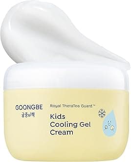 GOONGBE Kids' Cooling Gel Cream - Korean Kids Daily Quick Soothing and Cooling Moisturizer for Face and Body - Fresh Gel for Heated Skin with Cica and Allantoin - Allergen Free Scent, 3.38oz.