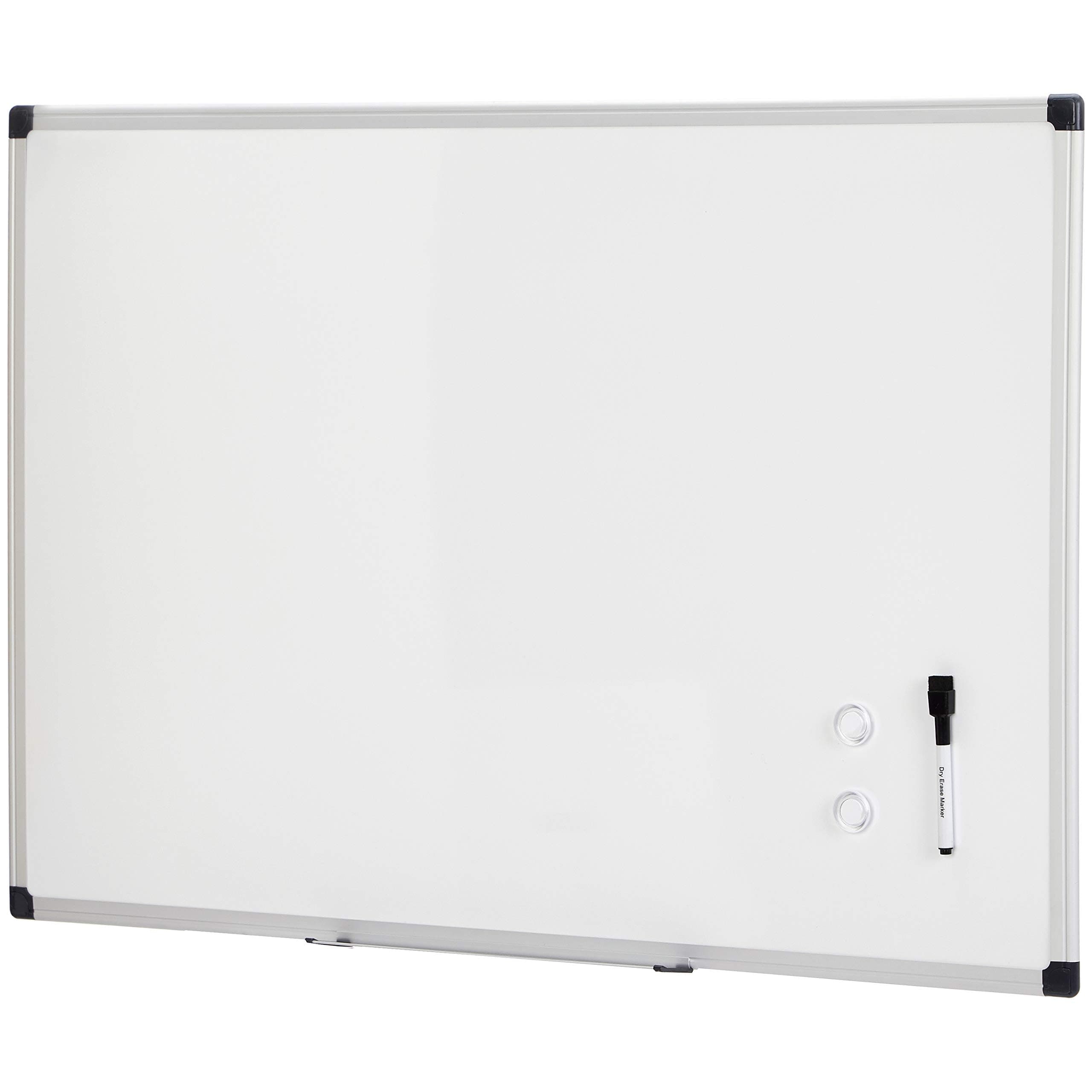 Amazon Basics Magnetic Dry Erase White Board, 91.4 x 60.96 centimeters, Aluminum Frame, Silver/White