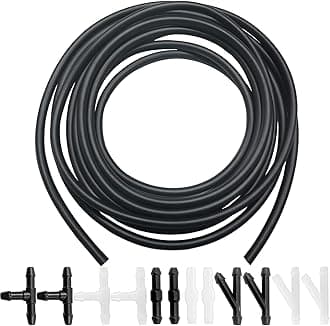Windshield Washer Hose Kit - Includes 4 Meter Washer Fluid Hose & 12 Pcs Hose Connectors, Compatible with Most Vehicle Windshield Washer Nozzle Installation, for Connecting Car Water Pumps and Nozzles
