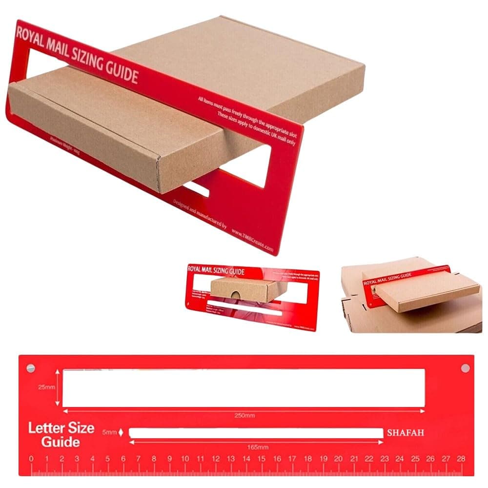 Mail PPI Letter Size Guide Ruler Post Office Postal Price Postage in Red