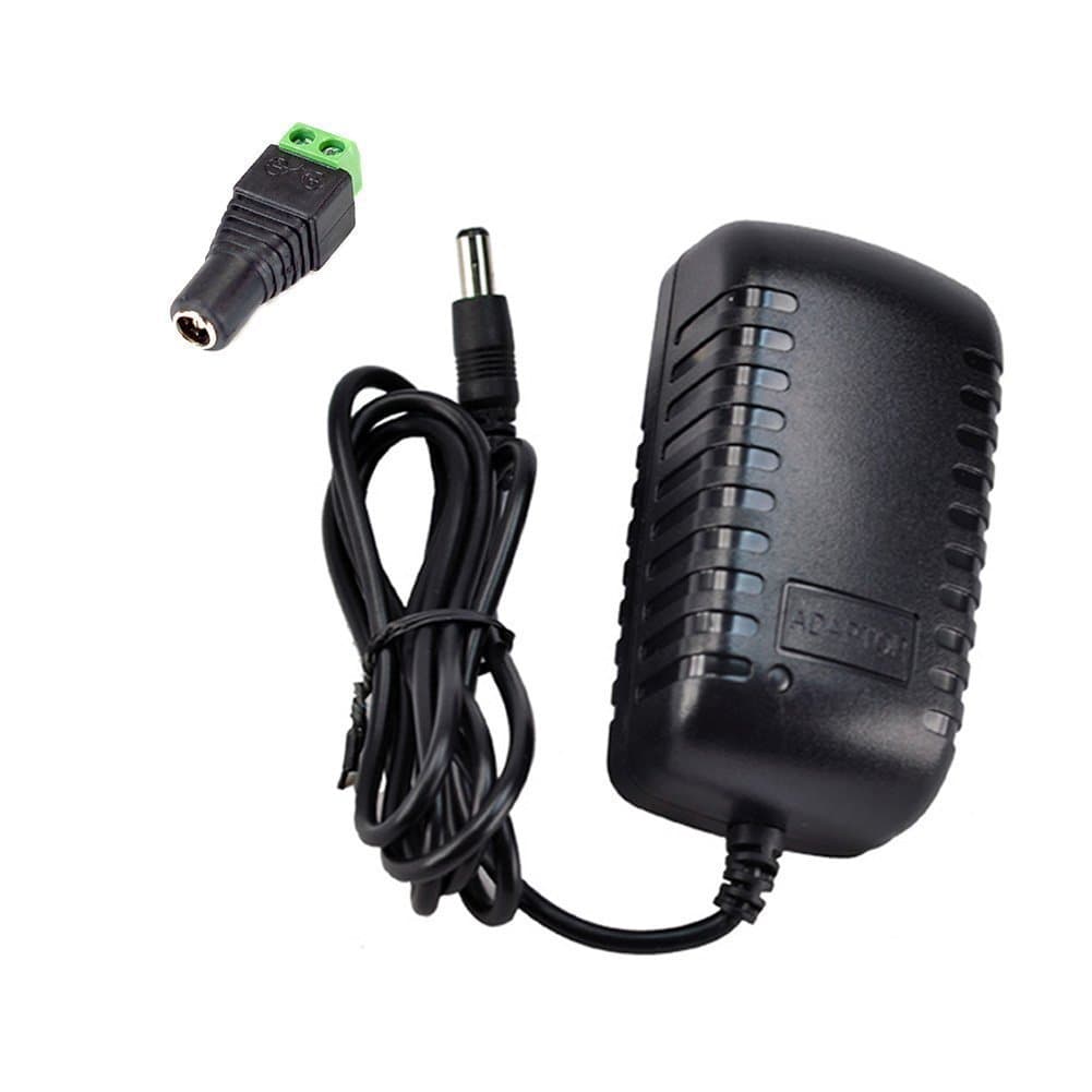 AC to DC 12V 2A DC Wall Power Supply Power Adapter Converter 5.5x2.1mm (3-Feet, 12V ,2000mA, 24W)