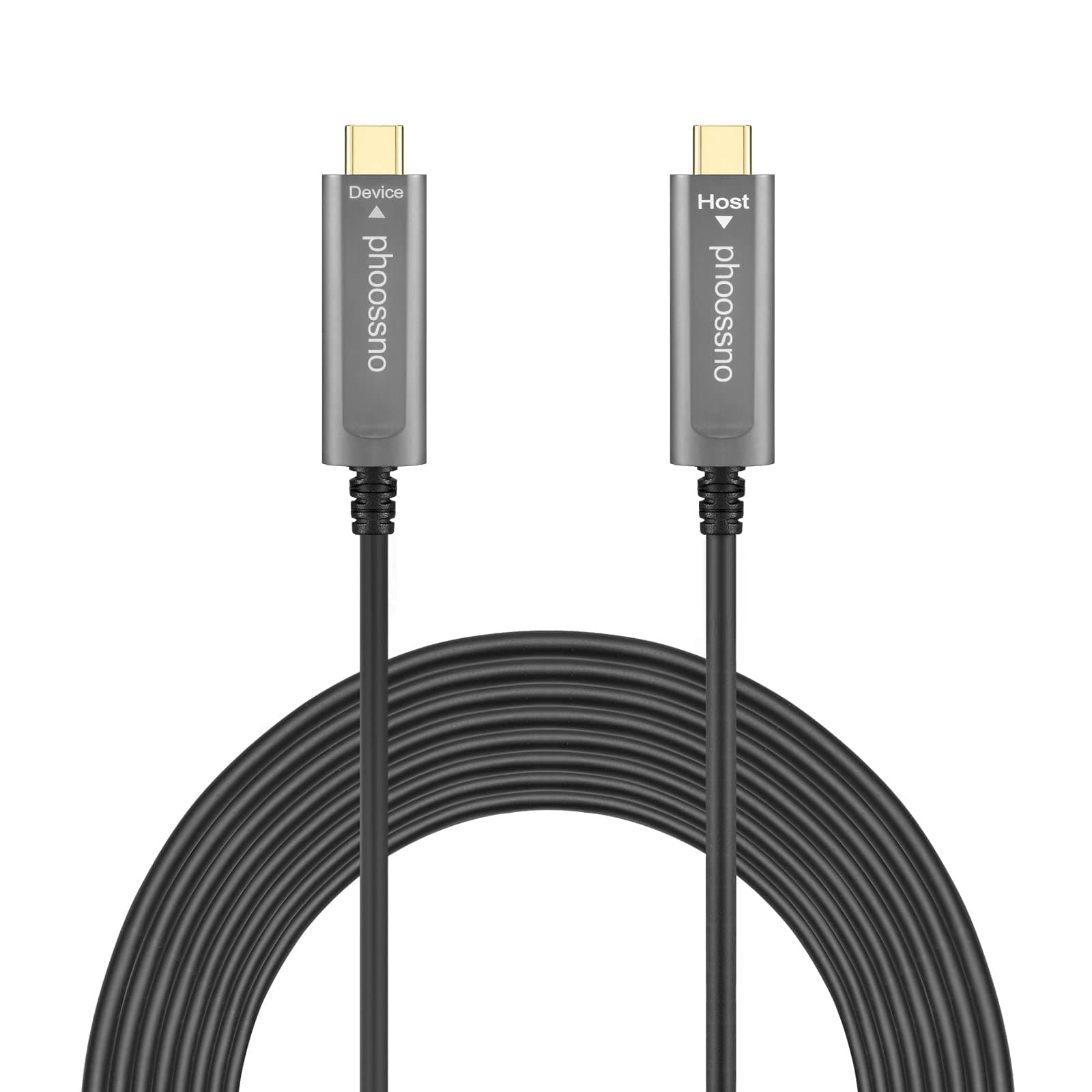 phoossno USB C to C Fiber Optical Cable USB 3.1Type C Cable 10Gbps 98FT Compatible with Microsoft Azure Logitech Camera Aver &Vaddio & Barco ClickShare Touch Screen Kinect Intel RealSense