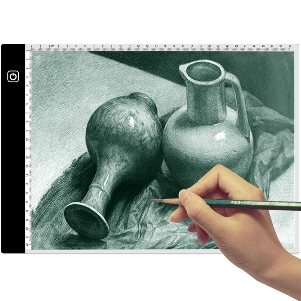 Tracing Light Box - A4 Ultra-Thin Portable LED Light Box Tracer USB Power Cable Dimmable Brightness LED Artcraft Tracing Light Pad for Artists Drawing Sketching Animation Stencilling X-rayViewing