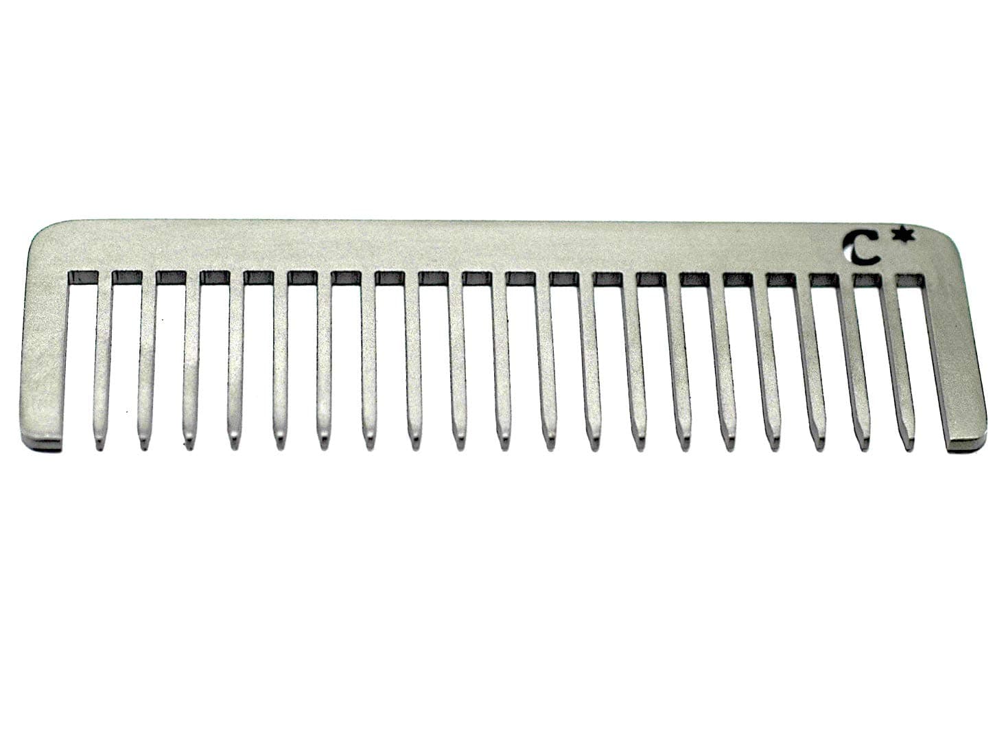 Chicago Comb Short Model 5 Standard, Made in USA, Stainless Steel, Wide Tooth, Rake Comb, Anti-Static, Smooth, Strong, Durable, Small Size, 4 in. (10 cm) in Length
