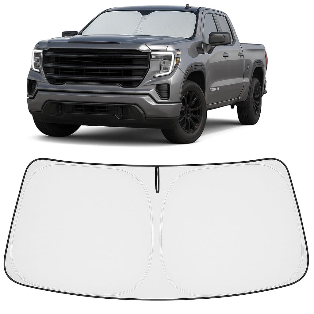 Proadsy Front Windshield Sun Shade Foldable Sunshade Protector Custom Fit 2024 2023 2022 2021 2020 2019 GMC Sierra 1500 2500 3500 SLT, AT4, Denali Pickup Accessories 2024 Upgrade