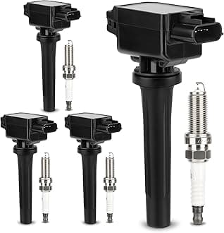 UF656 Ignition Coil & 93501 Double Iridium Spark Plug for 12-20 Mazda 3/14-20 Mazda 6/16-19 CX-3/13-18 CX-5/16-18 MX-5 Miata 2.0L 2.5L L4 Replaces# PE0118100A C1837 5C1894 GN10625 C-857