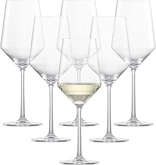 Schott Zwiesel Tritan Crystal Glass Pure Stemware Collection Sauvignon Blanc/Rose/Tasting, White Wine Glass, 13.8-Ounce, Set of 6