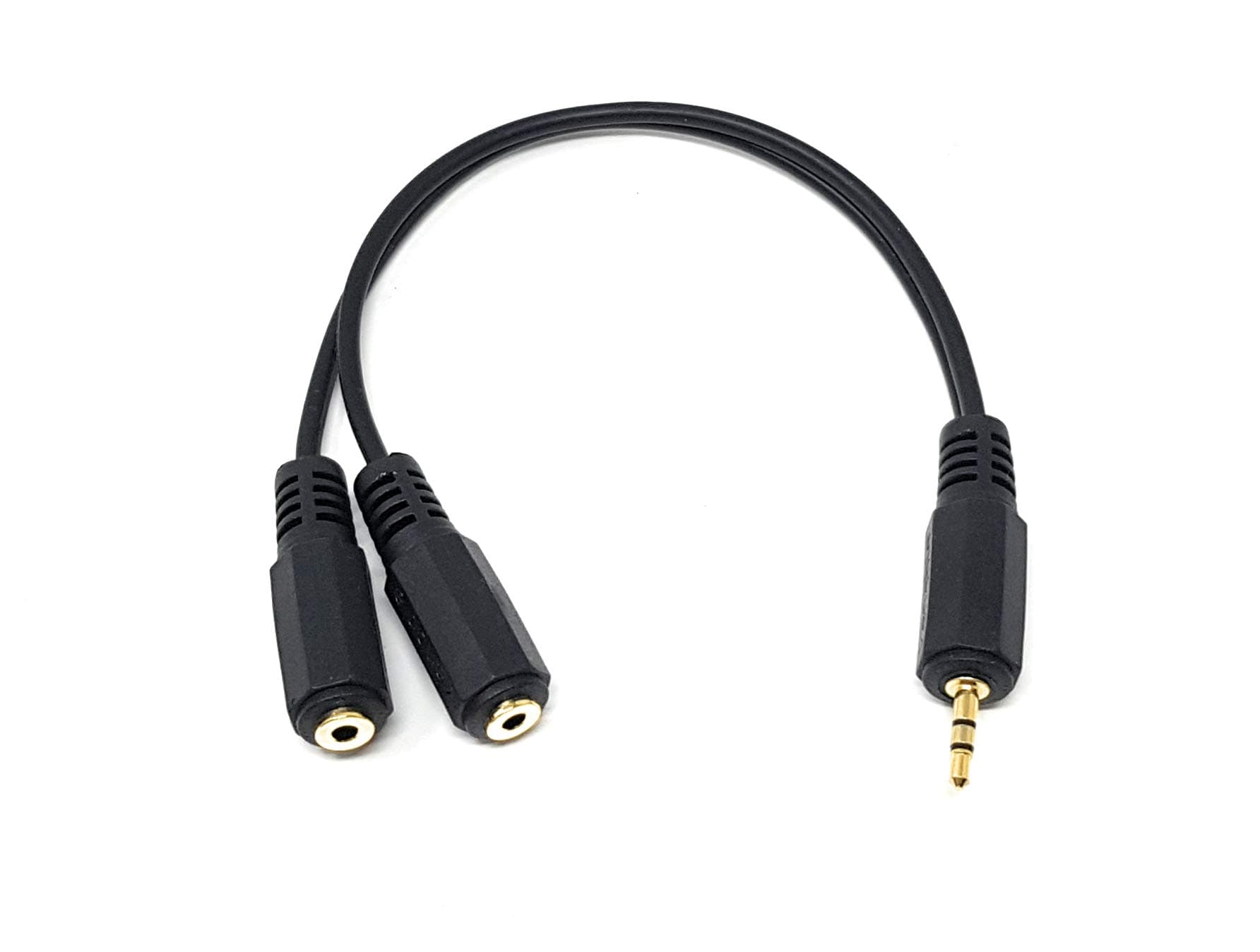 Maincore 20cm 2.5mm Stereo Jack to 2 x 2.5mm Socket Splitter Adapter Audio Cable Lead Gold