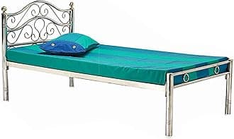 Pure Stainless Steel Bed Frame Without Mattress (5 X 6 Feet, Steel Design 3)