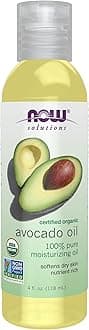 NOW Foods Solutions, Organic Avocado Oil, 100% Pure Moisturizing Oil, Nutrient Rich and Hydrating, 4-Ounce