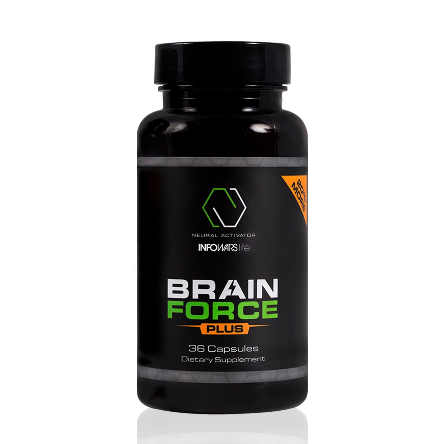 Infowars Life - Brain Force Plus (36 Capsules) – Powerful Nootropic for Memory, Focus, and Mental Clarity