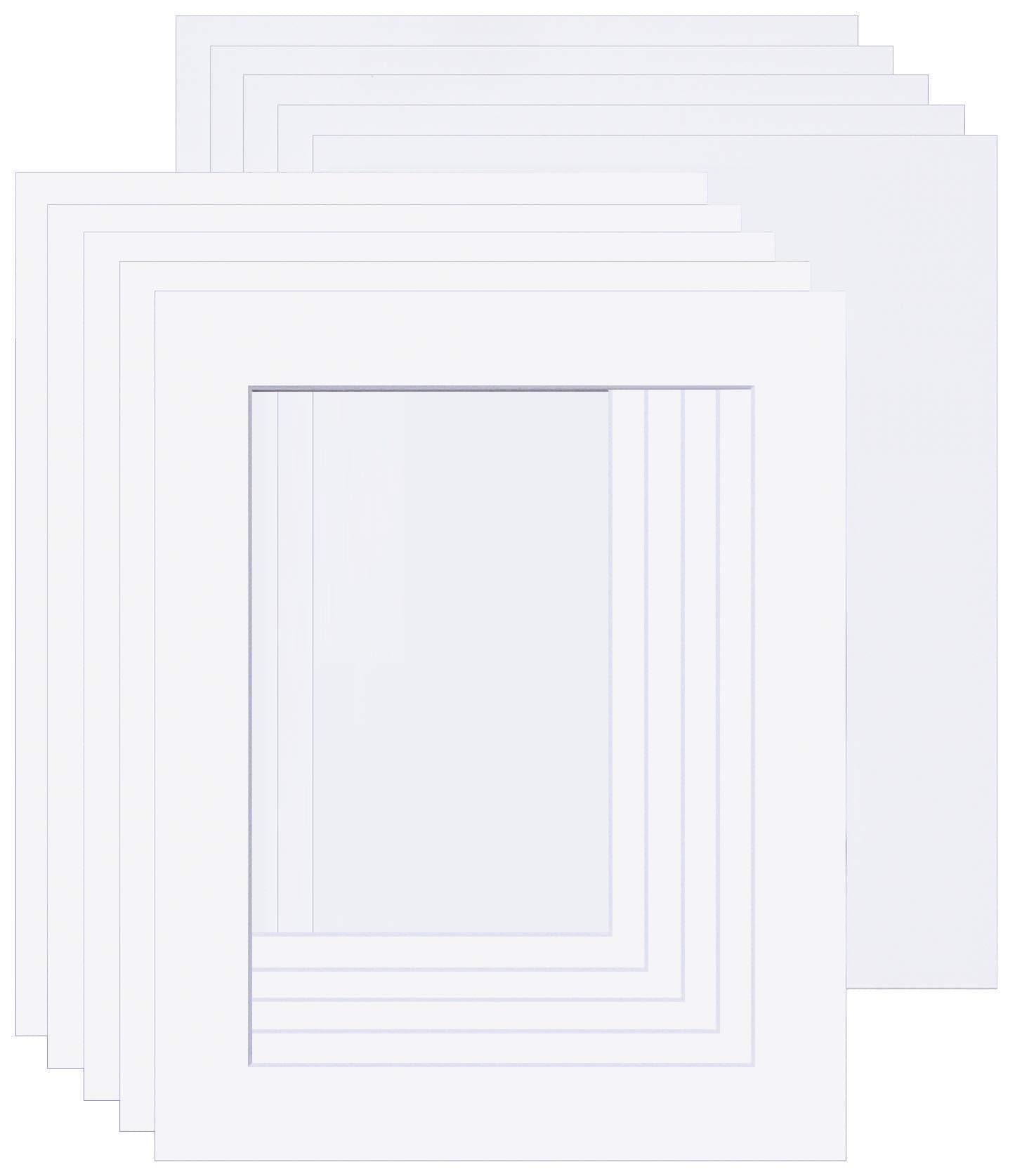 Cape Picture Framing Mounts with Backs, Outer Size 500 x 400mm, Options - Colour, Image Size, Pack Quantity