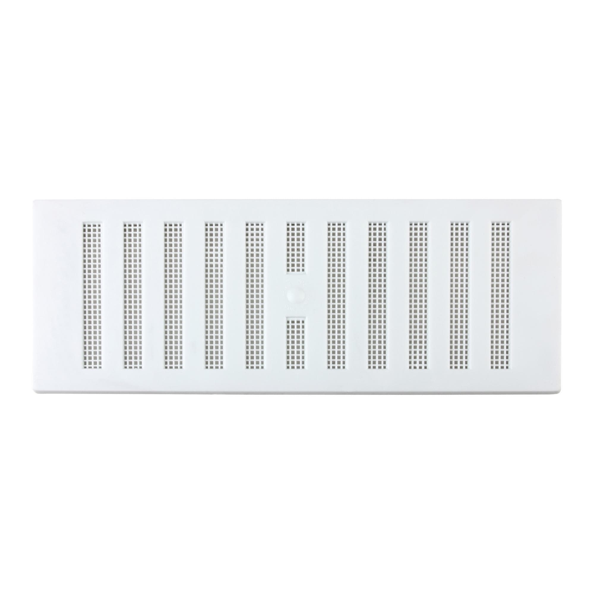 MAP Adjustable Plastic Air Vent Grille With Flyscreen Cover, White, 9" x 3"