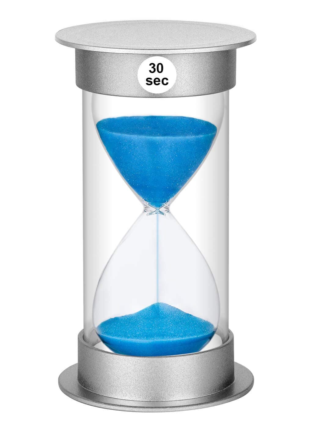 SuLiao 30 Second Timer for Kids, Large Durable Hourglass Sand Clock, Plastic Blue Sand Watch 30 Sec for Games Classroom