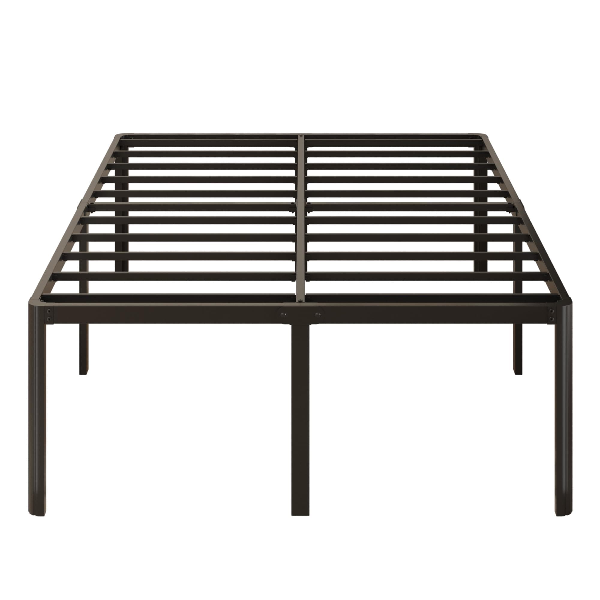 20 Inch Full Bed Frame Heavy Duty Full Size Platform Bed Frame with Rounded Corner Legs No Box Spring Needed, Easy Assembly, Noise Free, Black.