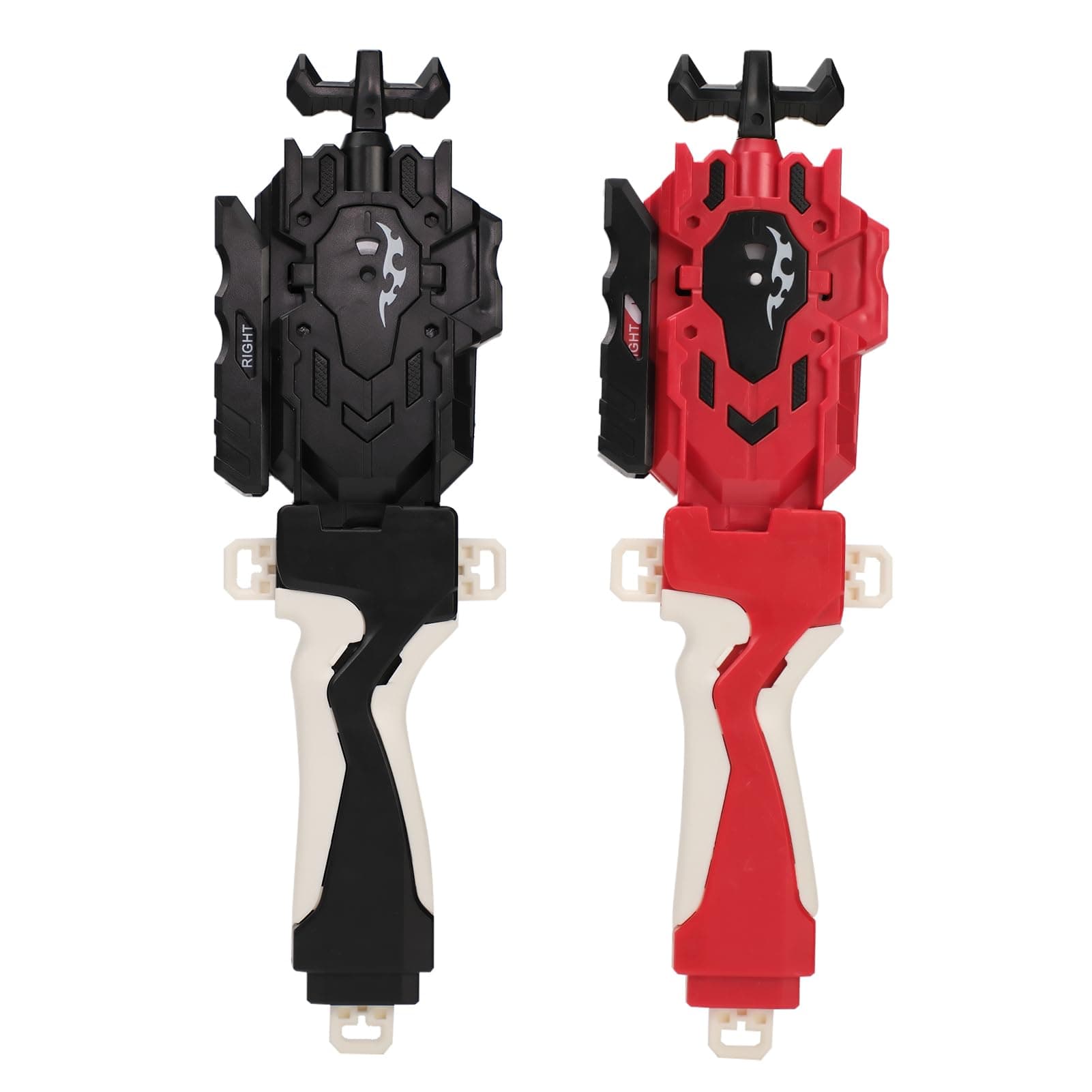 2 Pack String Launchers and Grips, Battling Burst Launcher, Left/Right Spin, Only Compatible with Burst, Two Launch Modes Gyros(Black+Red)