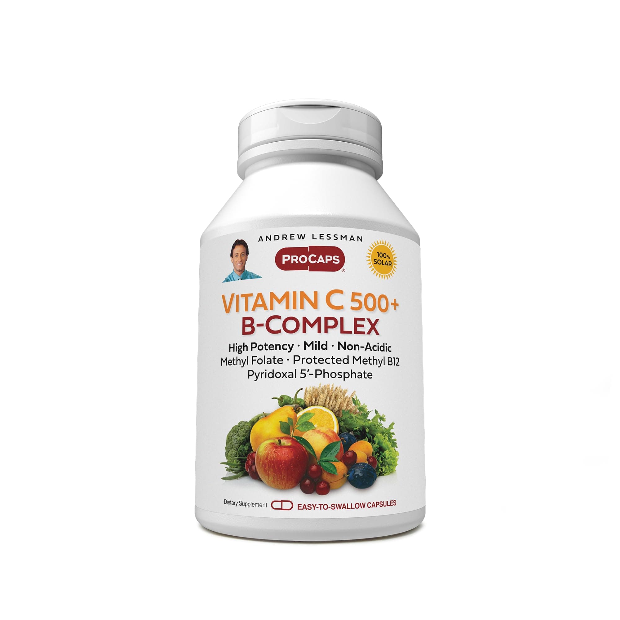ANDREW LESSMAN Vitamin C 500 Plus B-Complex 360 Capsules - Non-Acidic Vitamin C Plus Citrus Bioflavonoids for Immune System and Anti-Oxidant Support. Easy-to-Swallow Capsules. No Additives