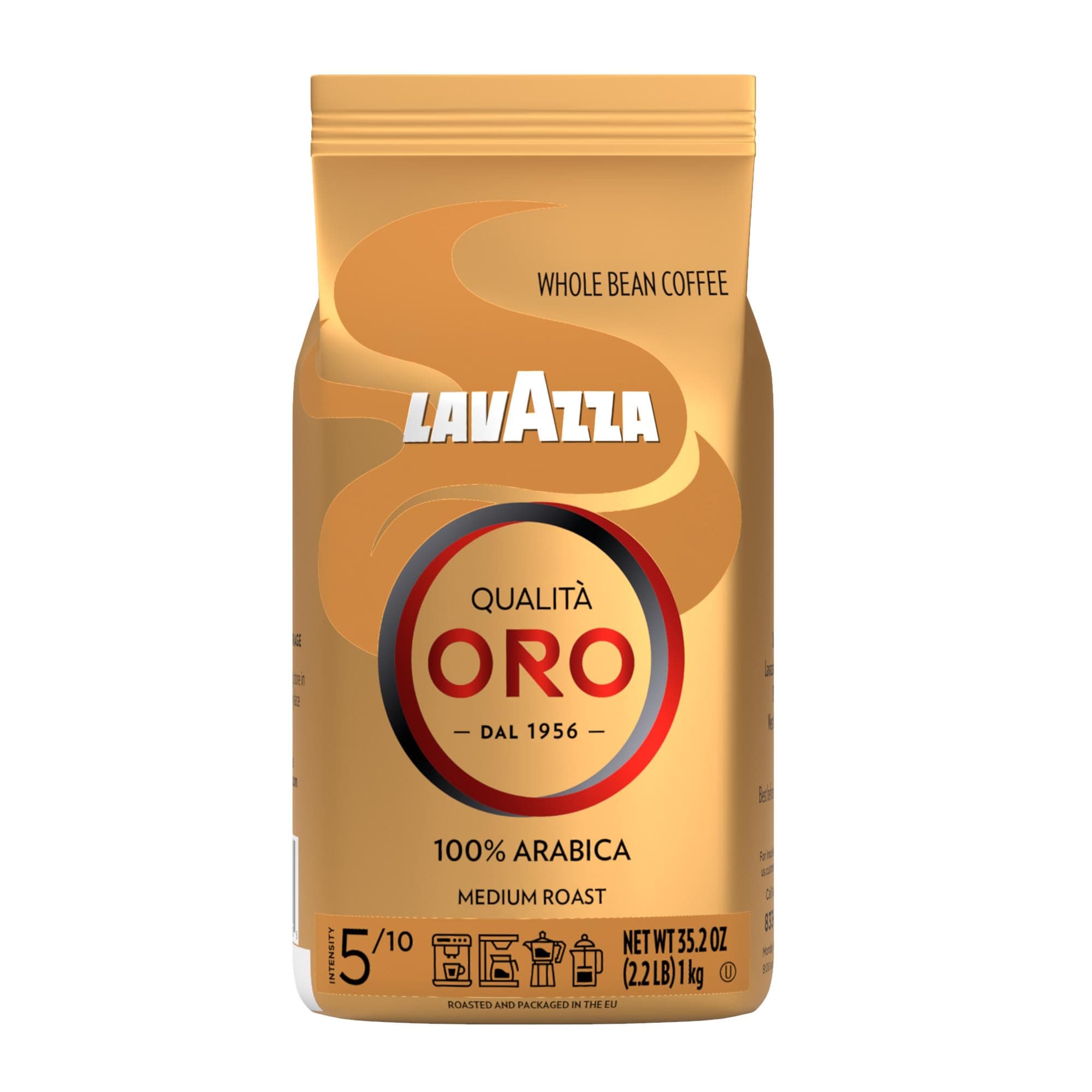 - QualitÃ Oro Whole Bean Blend, Medium Roast, 2.2 Pound (Pack of 1) ,100% Arabica, Central America & African highland origins, Fruity & Aromatic