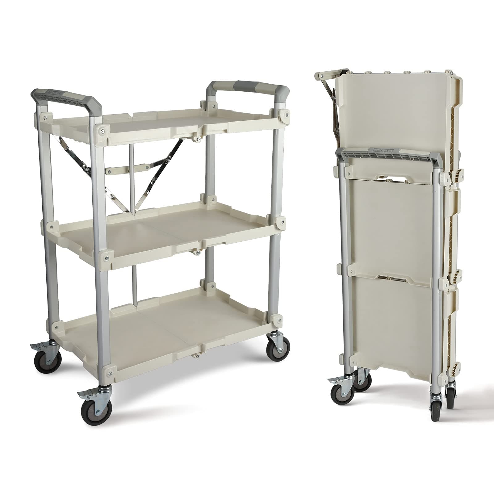 89-355 Pack N Roll Collapsible Service Cart, XL, 300LB Capacity, White
