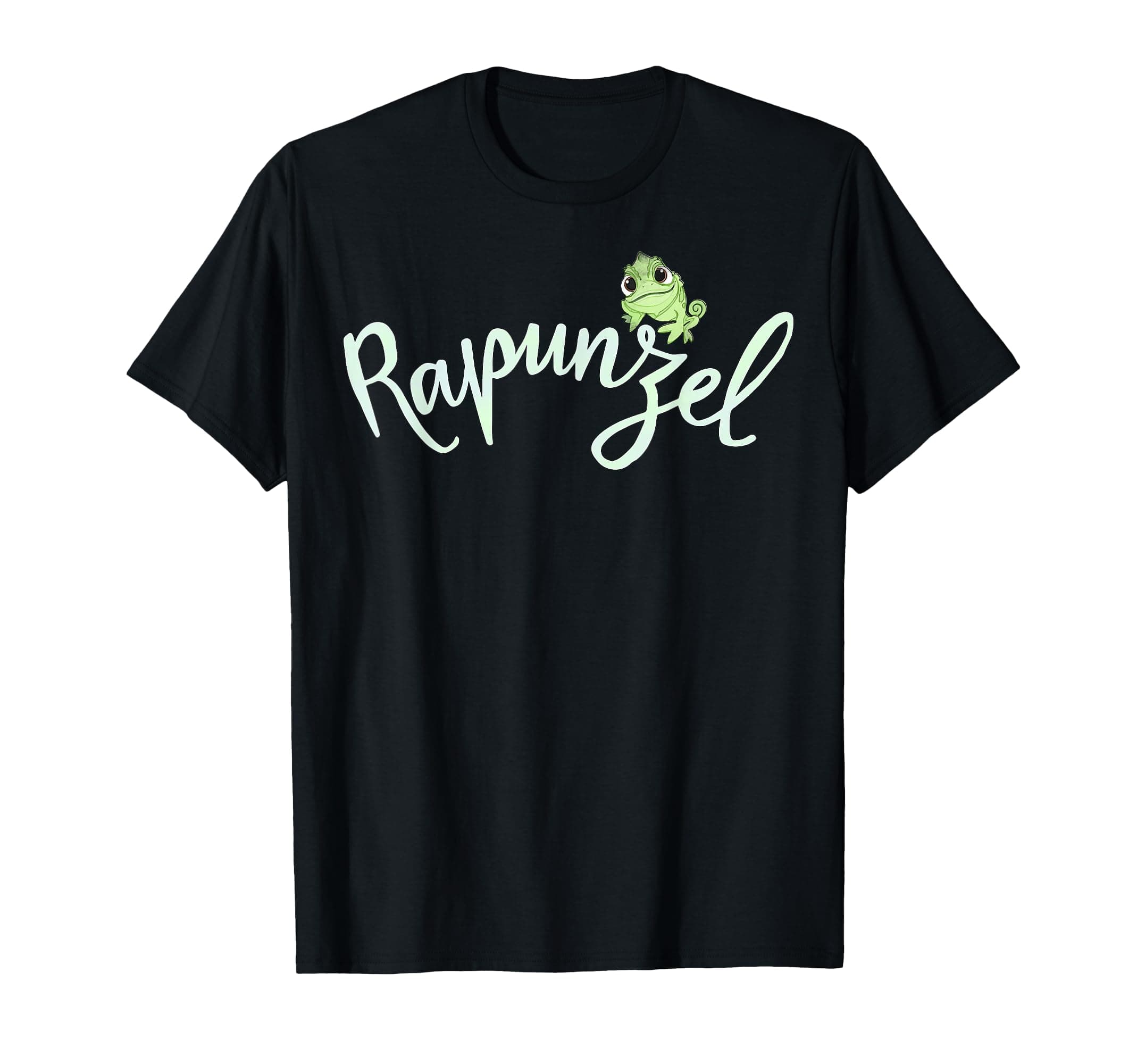 Disney Tangled Pascal on Rapunzel Cursive Text Graphic Tee T-Shirt Small