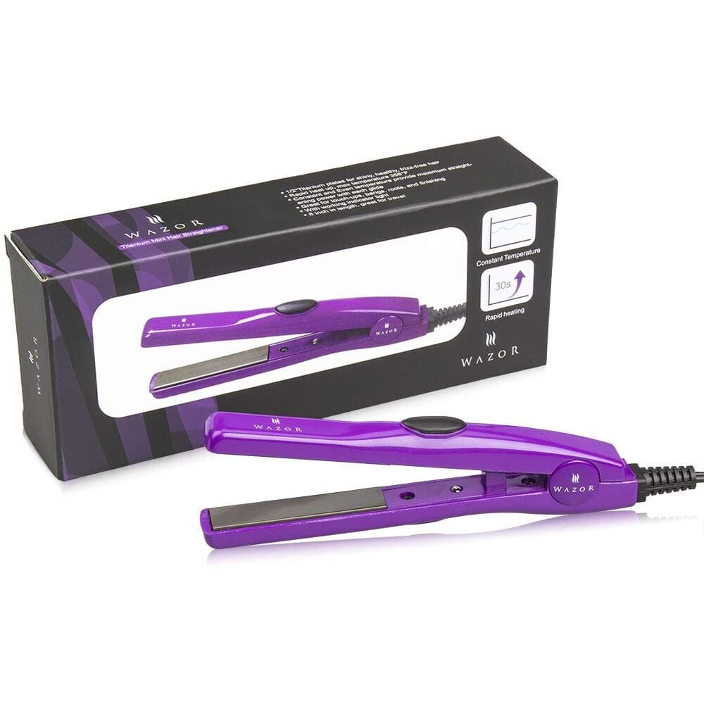 2nd Generation Professional Travel Size 0.5 inch Mini Flat Iron Tourmaline Ceramic Hair Straightener