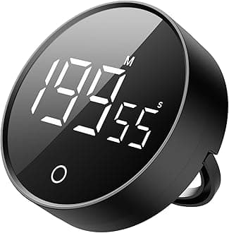 EooCoo Digital Kitchen Timer with Stand,199-Minute Visual Timers LED Display for Kids＆Adults,Magnetic Countdown Countup,Management Education Tool for Home Kitchen,School,Office,Fitness,Studying- Black