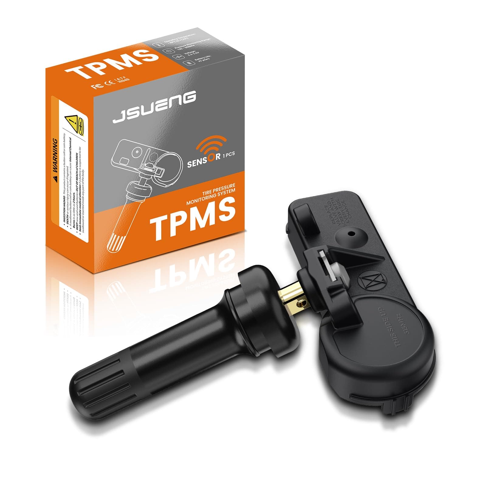 Jsueng TPMS Sensor, 1 Pack Tire Pressure Monitoring System (TPMS) Sensor fit for Ford F150 F250 F350 Expedition Explorer Fusion, Lincoln Mercury, Replace OE#DE8T-1A180-AA 9L3Z-1A189-A,