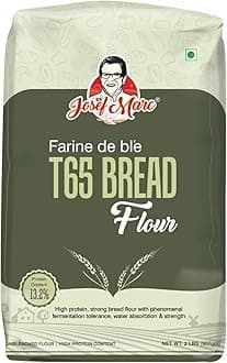 JOSEF MARC Farine De Ble T65 Bread Flour, 2 LBS (907g) - Unbleached & High Protein Flour, All Purpose Bread Flour, Strong Bread Flours.