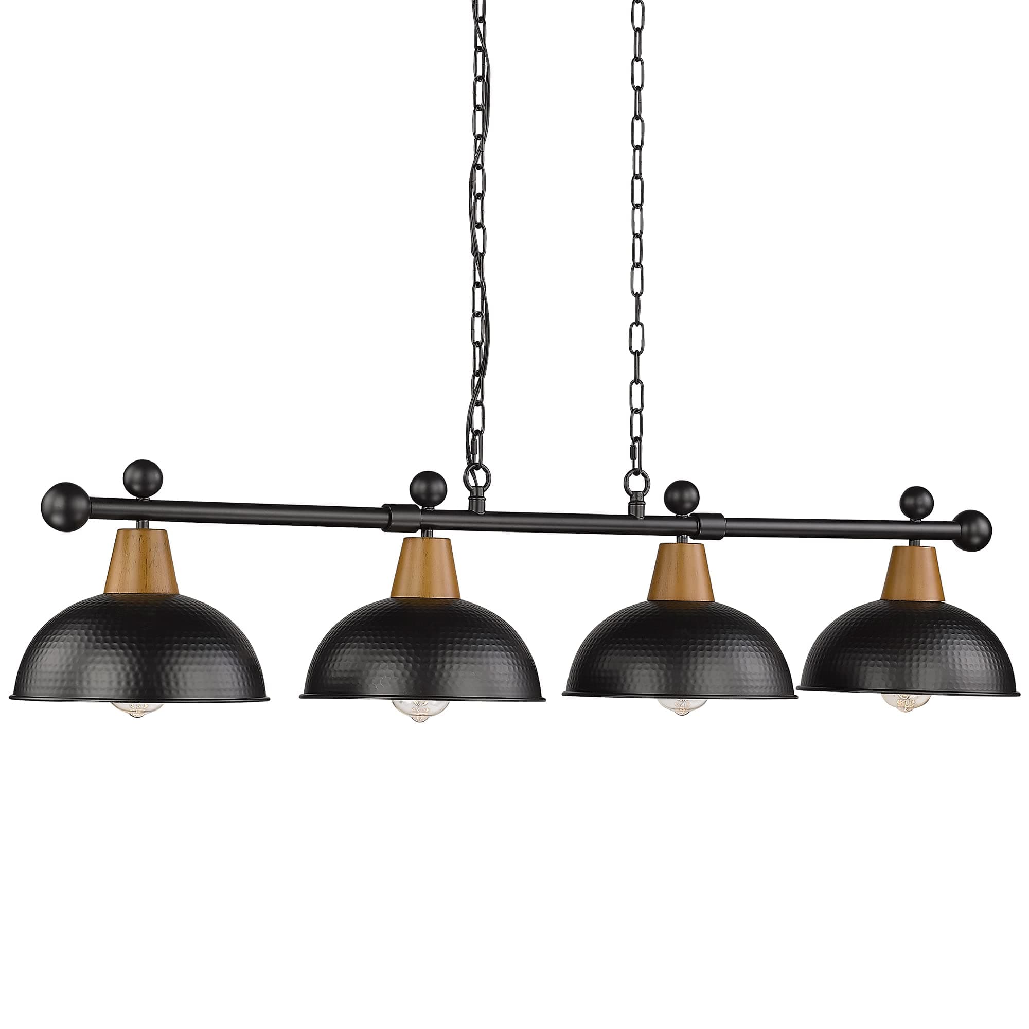 4-Light Pool Table Lights for 7ft/8ft Table, 48" Modern Billiard Llight Kitchen Island Light, Hanging Pool Table Lamp for Game Room,Kitchen, Bar, Coffee Shop, 4FG60-4LP BK