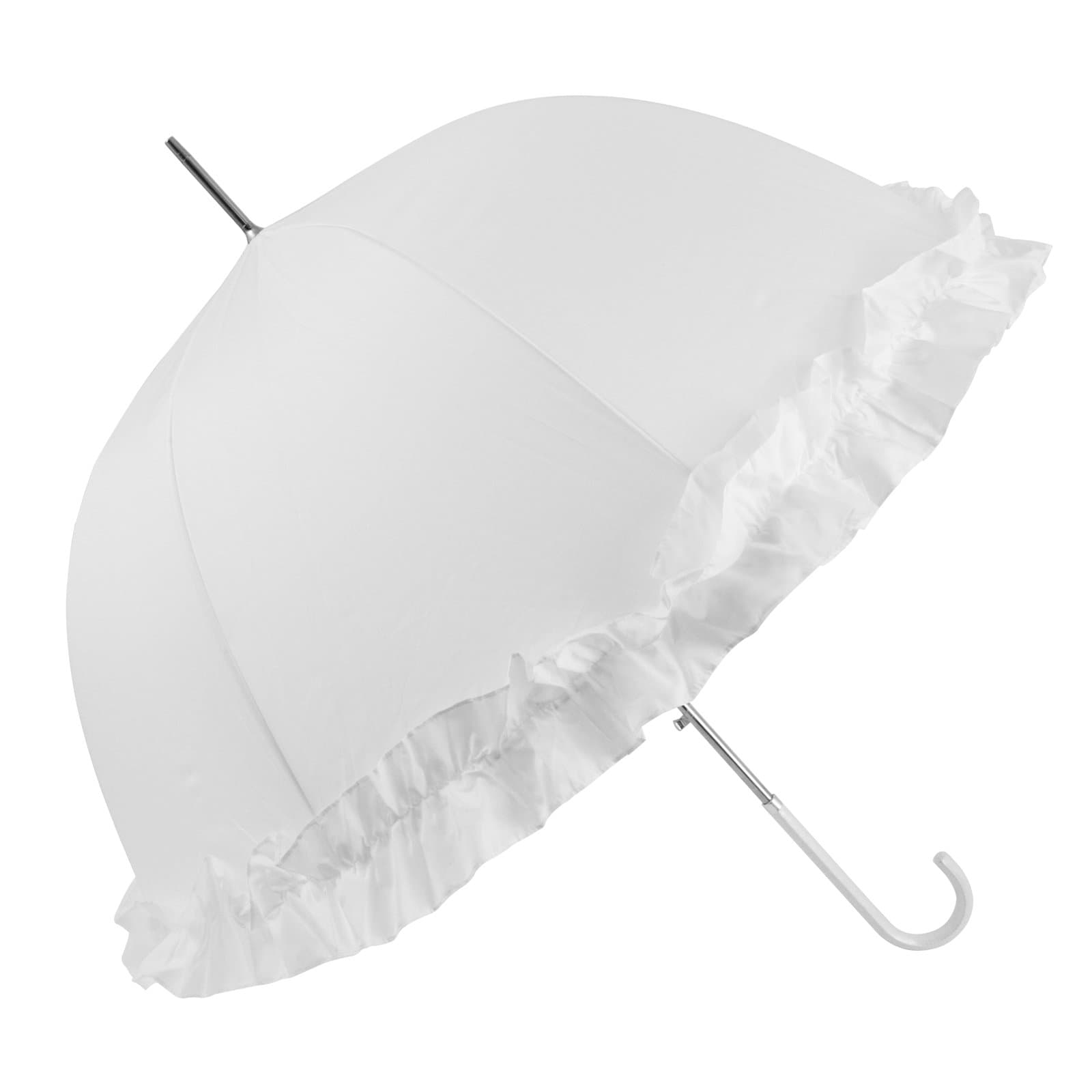 Abbi Wedding Umbrella with a Deep Single Frill in White