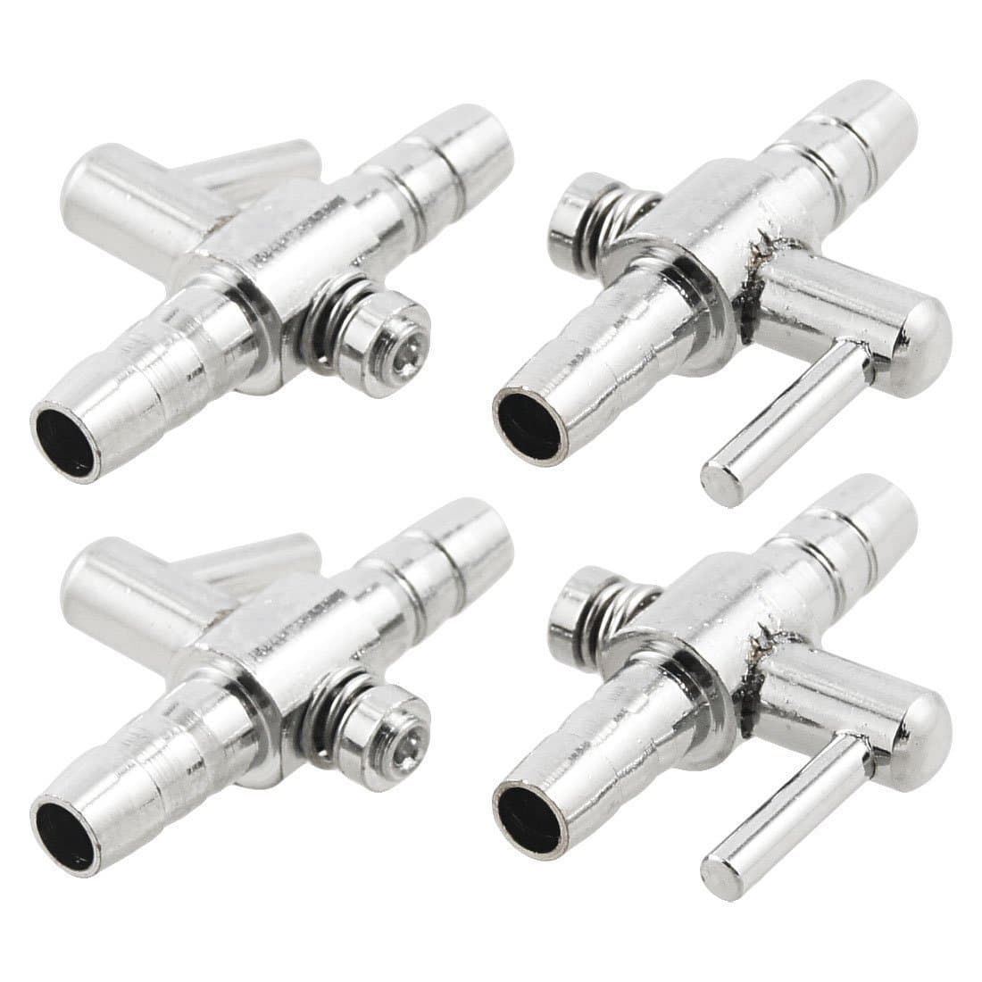 Visork Air Flow Pump Splitter Control Valve Aquarium Control Distributor Lever Pump Valve With Airline Tube Connector for Aquarium 4 Pieces