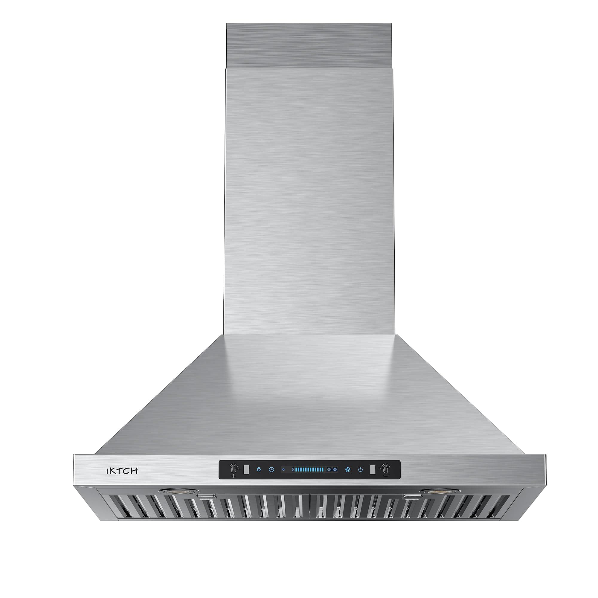 IKTCH 36 inch Wall Mount Range Hood, 390 CFM Low Noise Kitchen Vent Hood, Ducted/Ductless Convertible, Kitchen Chimney Vent Stainless Steel with Gesture Sensing & Touch Control Switch Panel