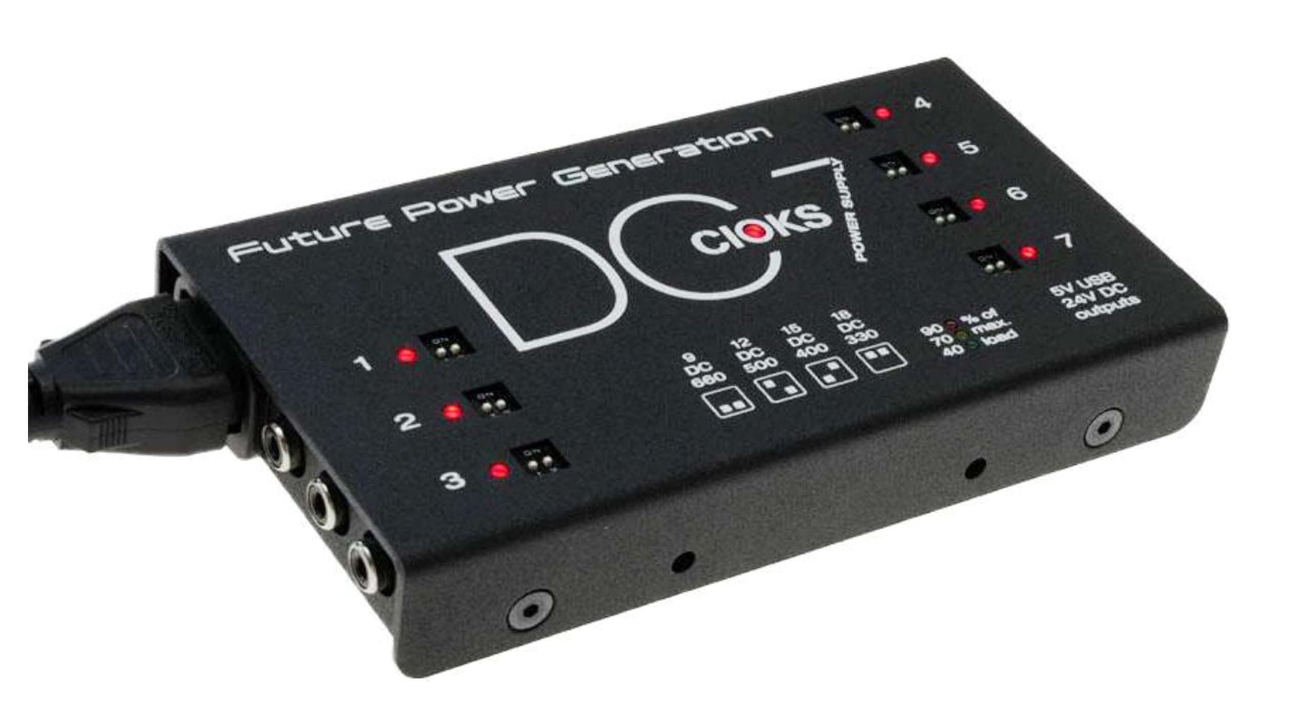 CIOKS DC7 Future Power Generation 9V / 12V / 15V / 18V DC Universal Power Supply with 7 Isolated Outputs and 5V USB Outlet for Effect Pedals