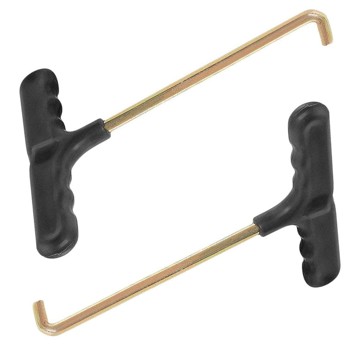 None Branded 2 Pack Trampoline Tools Spring Pull T-Hook Metal Tent Peg Puller for Jumping Trampoline