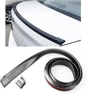 Car Trunk Spoiler Roof Lip Kit,3D PU Rear Trunk Lip or Roof Spoiler Sticker Bar with Carbon Fiber Pattern,Car Rear Spoiler Exterior Rear Spoiler Kit, Punch-Free Installation for Most Cars (Carbon)