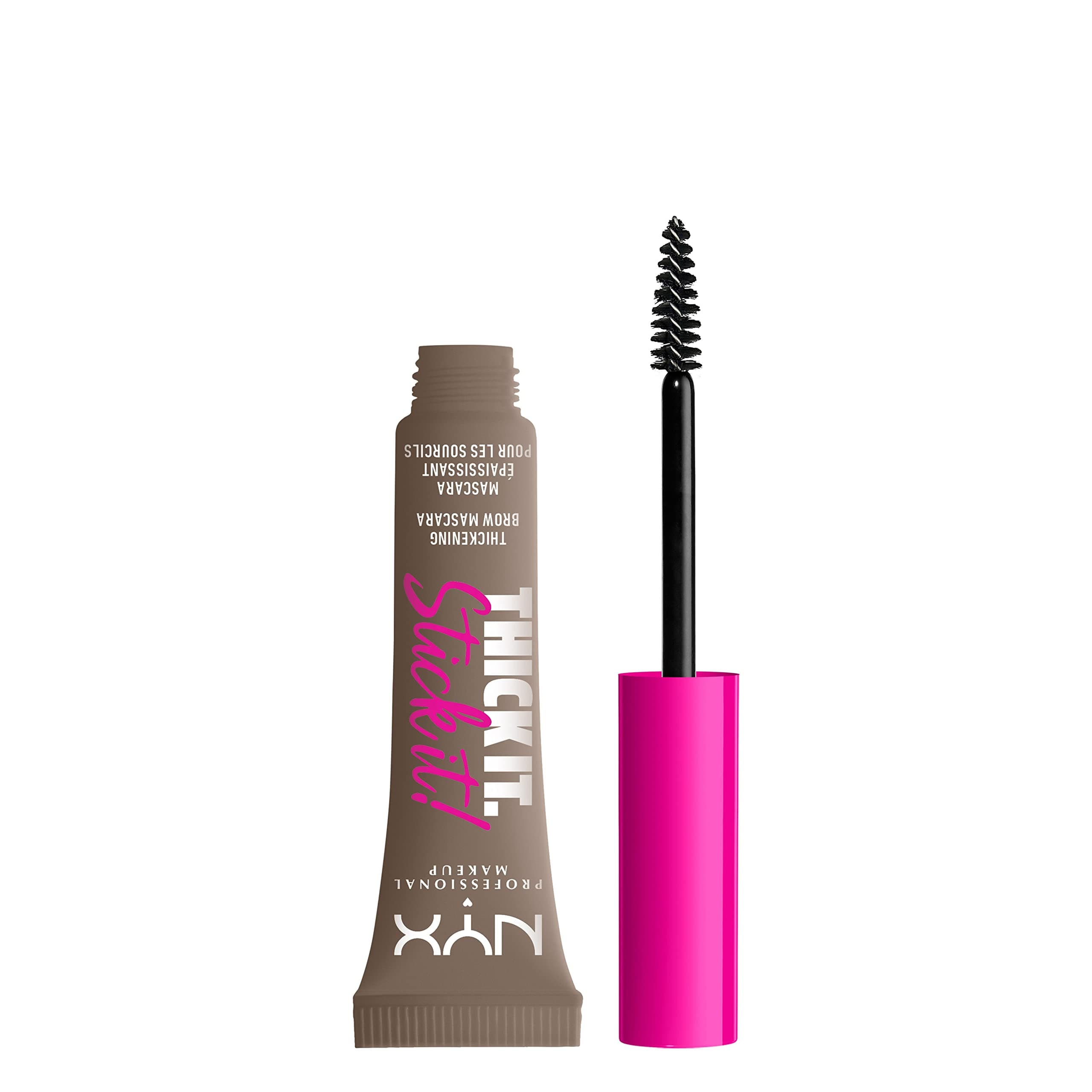 NYX Professional Makeup Thick It. Stick It! Brow Mascara, Tints & Thickens with 16hr Wear, Taupe