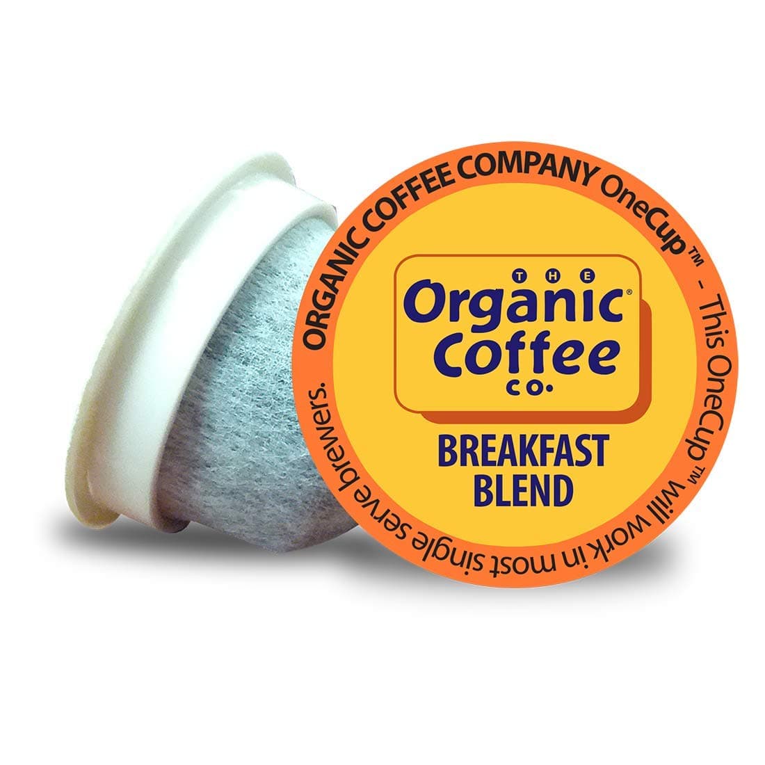 Organic Coffee Co. OneCup Breakfast Blend (36 Count) Single Serve Coffee Compatible with Keurig K-cup Brewers Single Serve Coffee Pods, Compatible with Cuisinart, Bunn, iCoffee single serve brewers