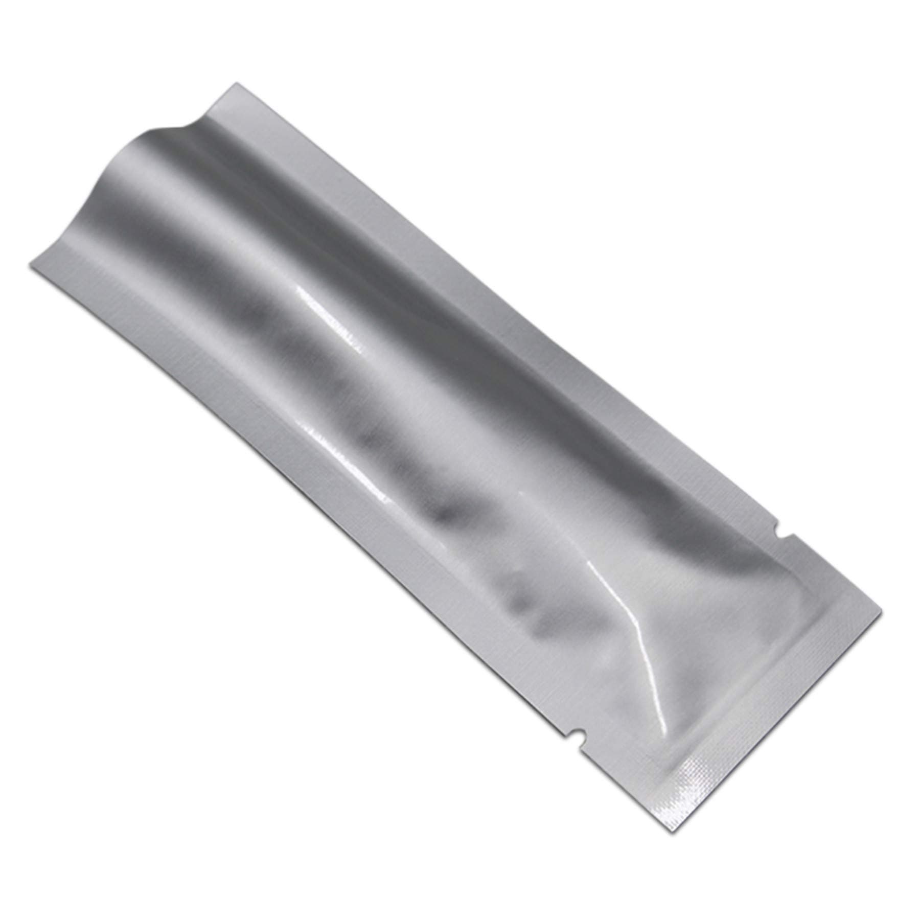 PABCK 100 Pcs 1.96x4.7 inch (Inside Size 1.57x4.33 inch) Coffee Food Storage Heat Sealable 3.34mil Mylar Pure Foil Bag Vacuum Pouch for Sampling Packaging Aluminum Foil Package