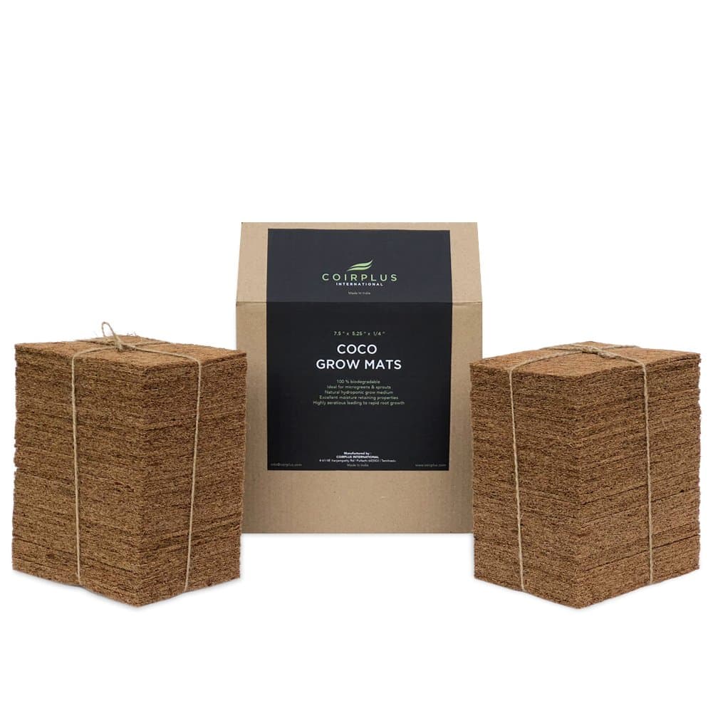 CoirPlus Pre-Cut Coco Grow Mats 7.5 inch x 5.25 inch x 5mm thick, Pack of 100 Pcs