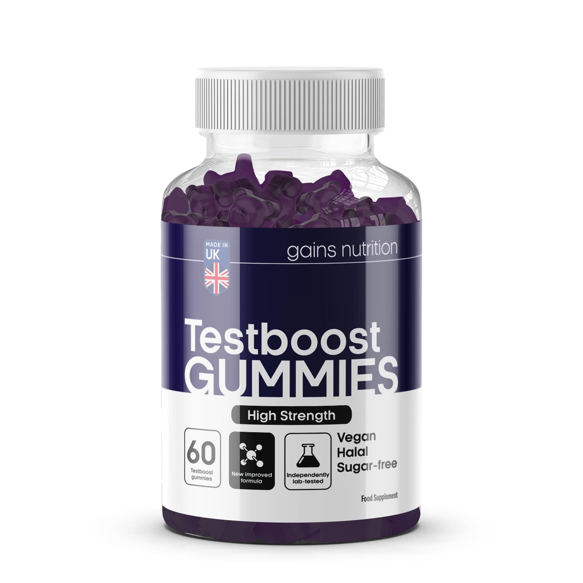 GN Compatible with Testboost Gummies for Men - Natural Testosterone Supplement - Zinc and Magnesium Booster with Maca & Fenugreek - Natural Grape Flavoured, Suitable for Vegans
