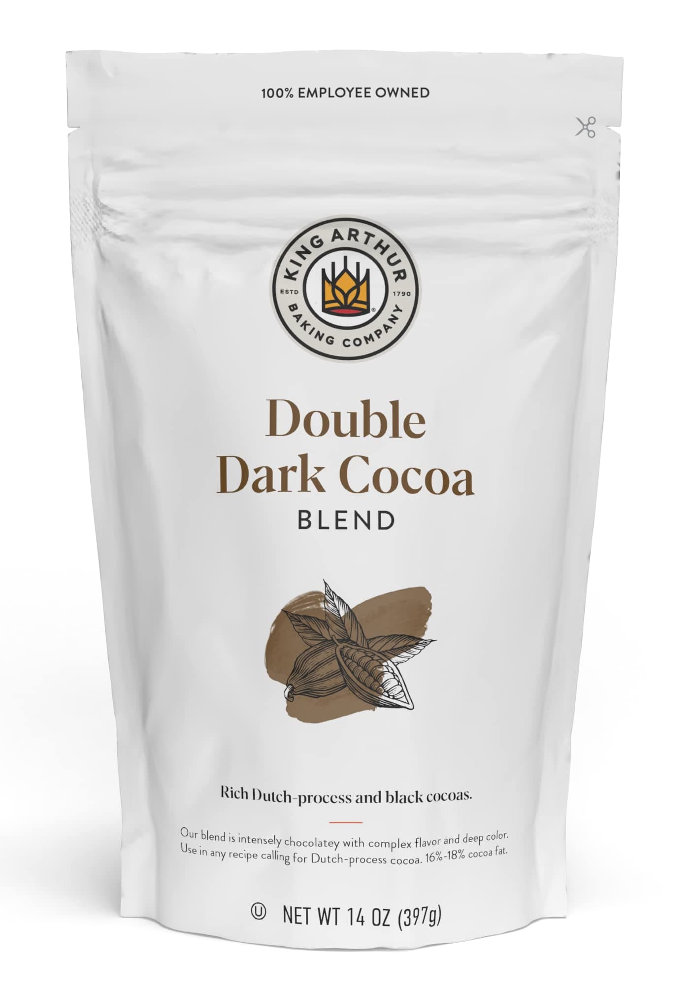 King Arthur Double Dark Cocoa Powder Blend, Perfect for Baking, 14oz