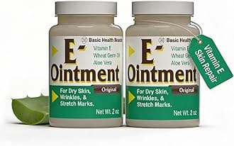 Basic Brands - Vitamin E Ointment - 2oz - Moisture Enhancing - Can Help Reduce Appearance of Scars, Stretch Marks, Fine Lines & Wrinkles - 2-Pack