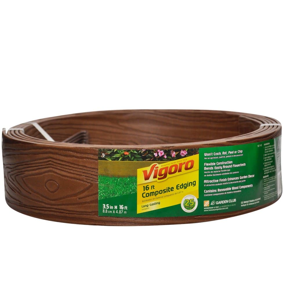 Vigoro Composite Landscape Edging (25 Year Edging) 3.5 Inches x 16 Feet, Package of 6