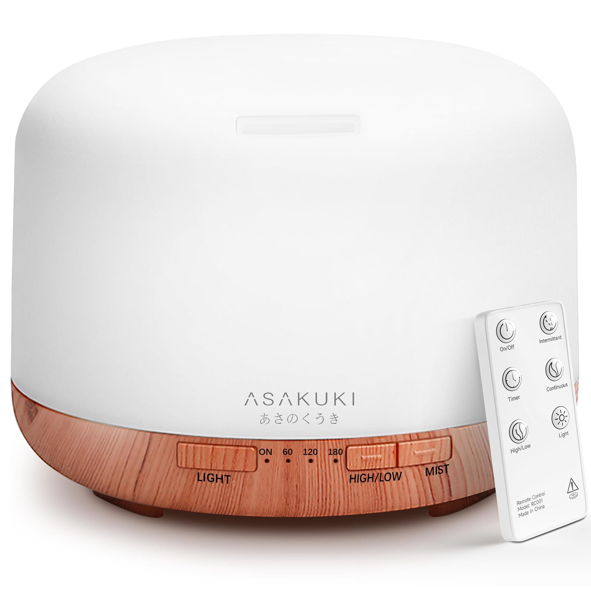 B.R.C Shipment ASAKUKI 500ml Premium, Essential Oil Diffuser, 5 In 1 Ultrasonic Aromatherapy Fragrant Oil Vaporizer Humidifier, Timer and Auto-Off Safety Switch, 7 LED Light Colors