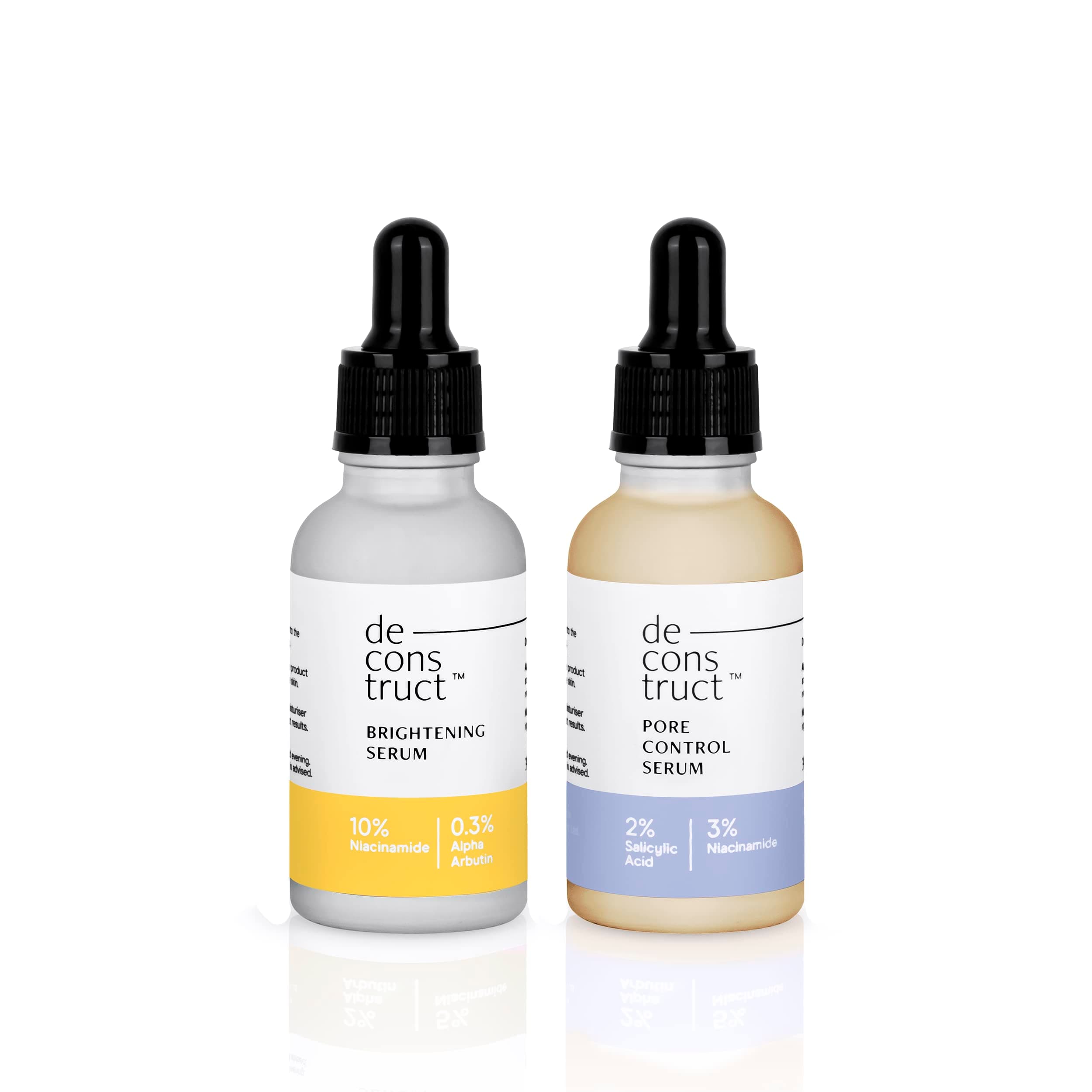 Deconstruct Oil Control Combo | 10% Niacinamide & 0.3% Alpha Arbutin and 2% Salicylic Acid & 3% Niacinamide | For All Skin Types | 30ml each | Pack of 2