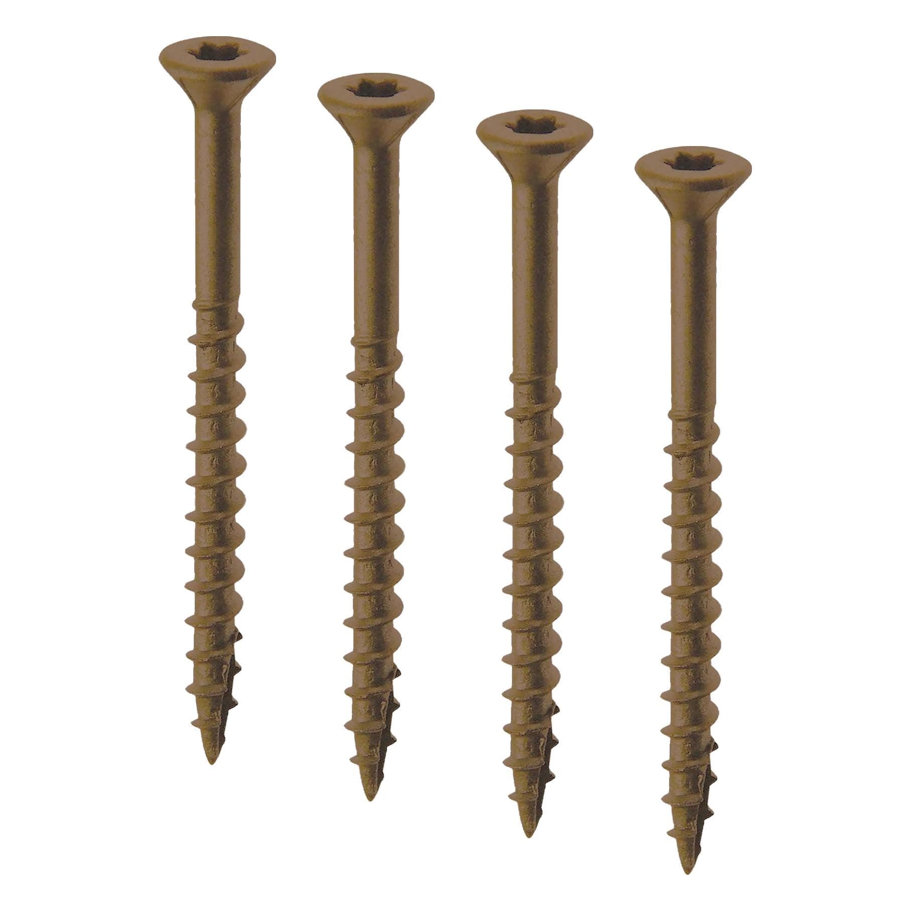 Nuvo Iron Deck Screws | #8 x 2 1/2" | Brown | 250 Count, Pack of 4