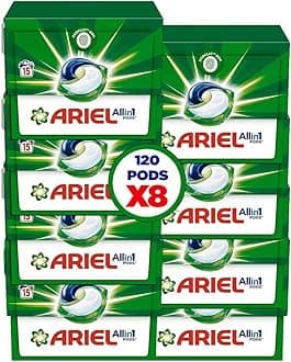 Original All-in-1 Pods, 15 Count Laundry Detergent Pods. Cleans, Lifts Stains and Brightens (Pack of 8), 120 pods