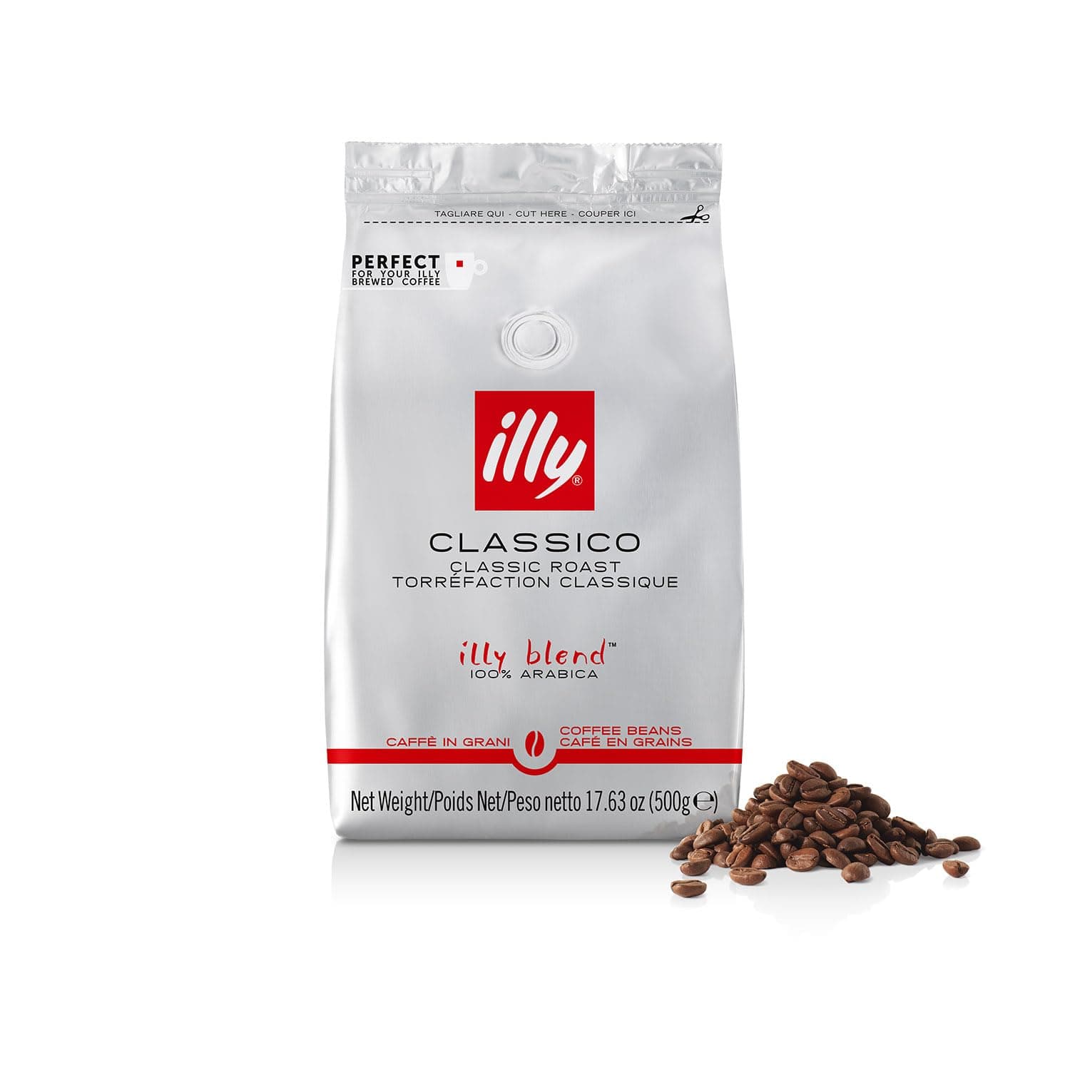 Whole Bean Coffee - Perfectly Roasted Beans – Classico Medium Roast - with Notes of Caramel, Orange Blossom & Jasmine - 100% Arabica - No Preservatives – 17.6 Ounce