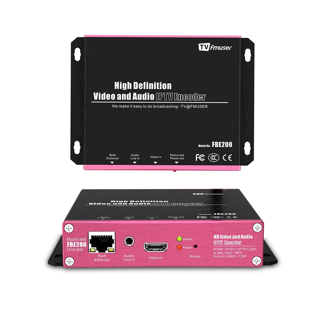 FMUSER FBE200 H.264/H.265 HDMI Encoder Video Encoder IPTV Encoder Live Broadcast LAN 1080P Support RTMP HTTP UDP Multicast Unicast Dacast Support OSD Rolling