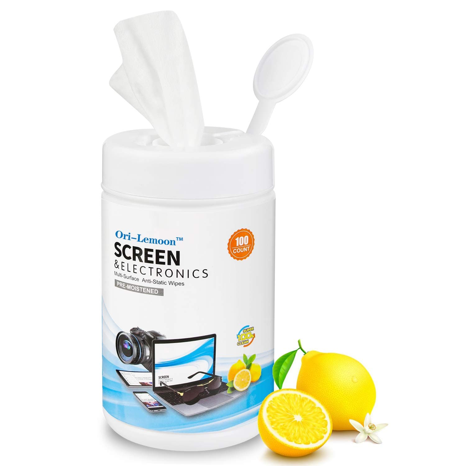 Monitor Wipes, Pre-Moistened Computer Screen Wipes for Electronics, Computer Monitor Cleaning Wipes for Eyeglasses, Tablets, Camera Lenses, Laptop, Screen Cleaner Wipes for Phones, TV, LCD